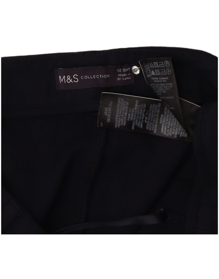 Pantaloni tăiați pentru femei Marks & Spencer UK 12 Medium W30 L25 Bleumarin