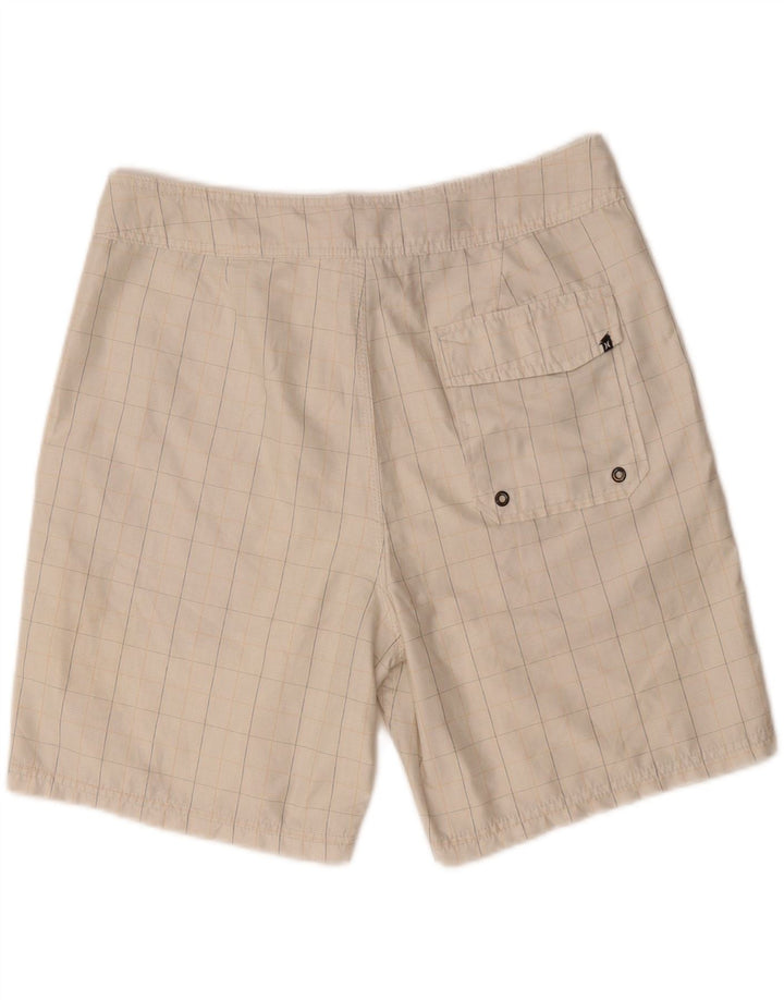 HURLEY Mens Swimming Shorts Medium  White Check Polyester Vintage Hurley and Second-Hand Hurley from Messina Hembry 