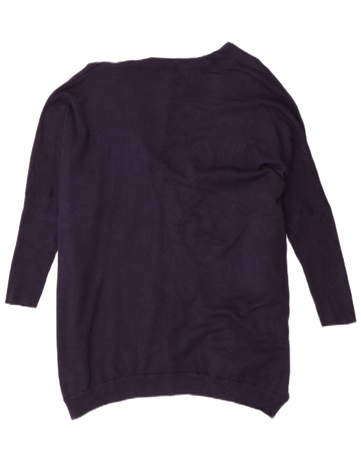 Pulover cardigan cu mânecă scurtă pentru femei ZARA UK 14 Medium Bleumarin