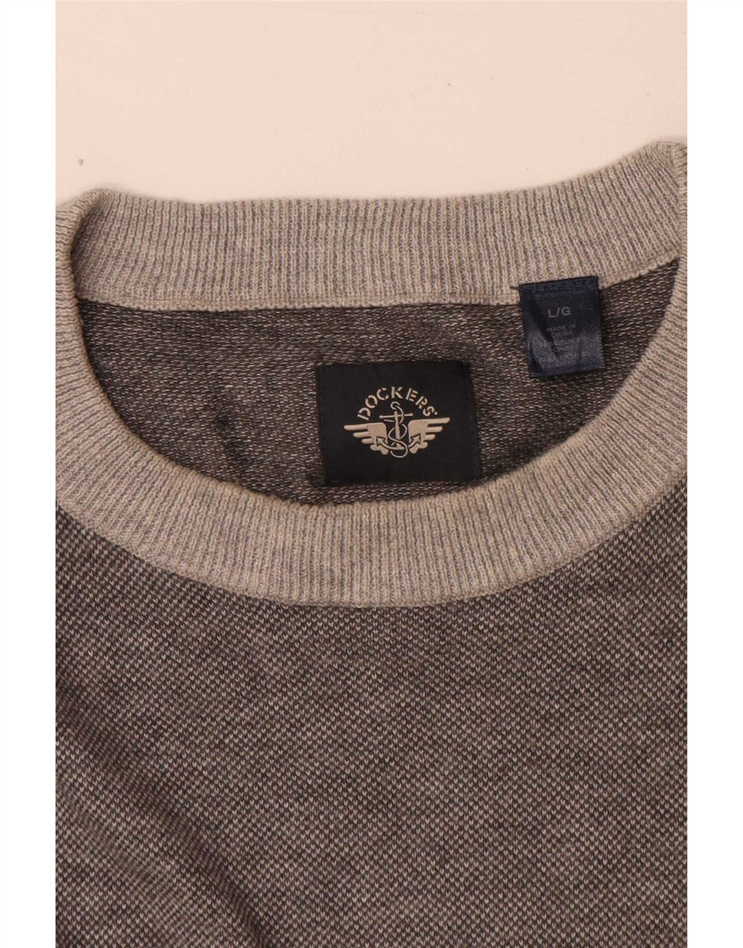 Pulover Dockers pentru bărbați cu decolteu rotund, mare, gri pete