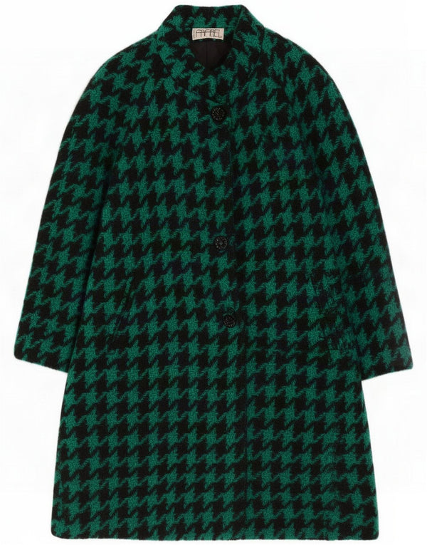 Vintage dama pardes UK 18 XL verde Houndstooth