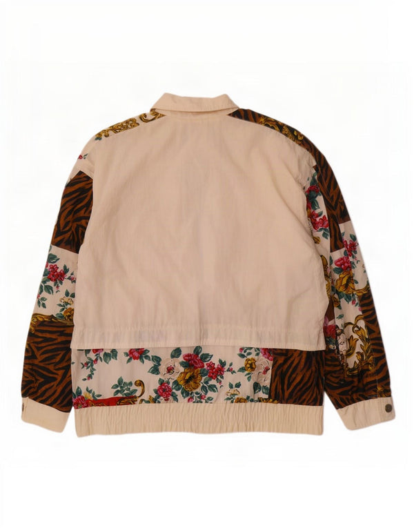 Jachetă de ploaie supradimensionată pentru femei Andy Johns UK 14 Medium, alb, imprimeu animal