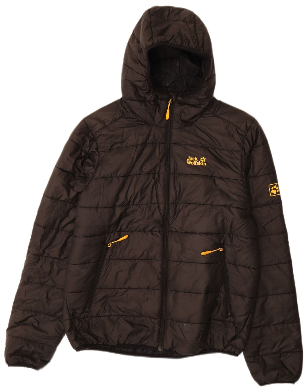 JACK WOLFSKIN Jachetă căptușită cu glugă pentru bărbați UK 34 Poliester negru mic
