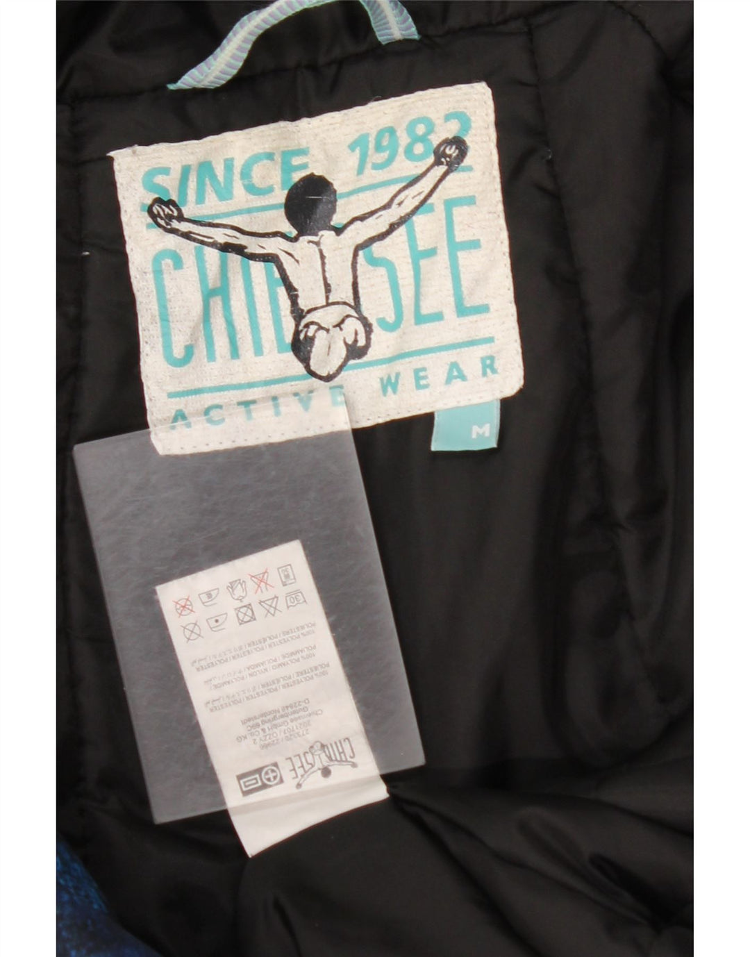 Jachetă de vânt cu glugă pentru bărbați CHIEMSEE UK 38 Medium Blue Tie Dye