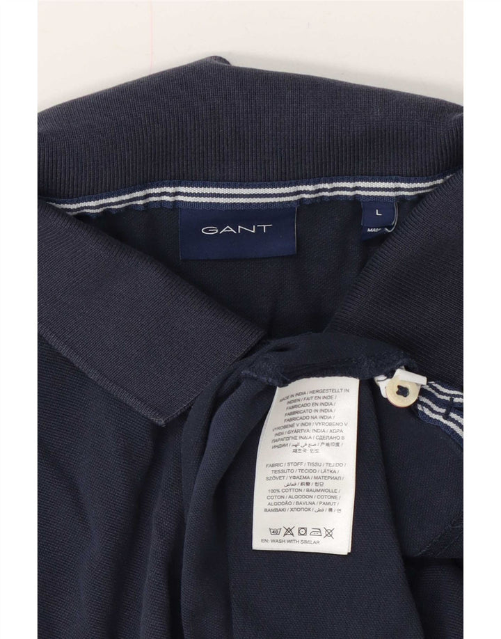 Tricou polo pentru bărbați Gant, mare, albastru bleumarin, bumbac