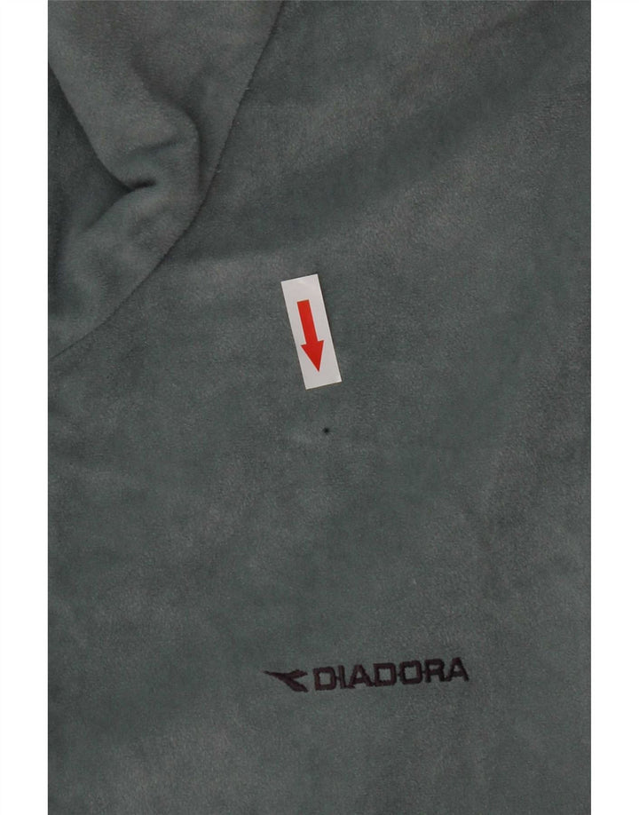Diadora Mens Velour Trening Top Jacket UK 44 2XL Blue Poliester