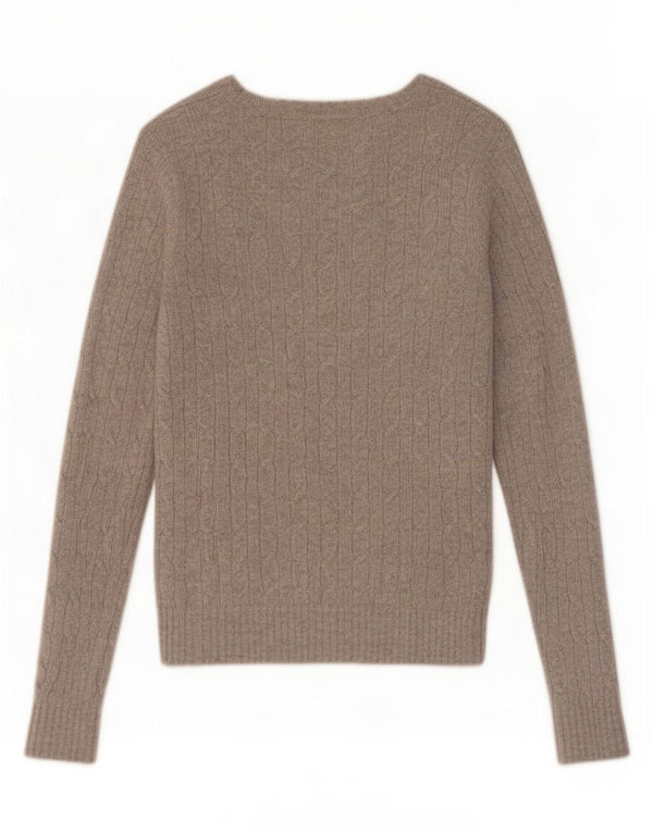 Pulover Polo Ralph Lauren pentru femei cu decolteu în V UK 12 Medium Gri Lambswool