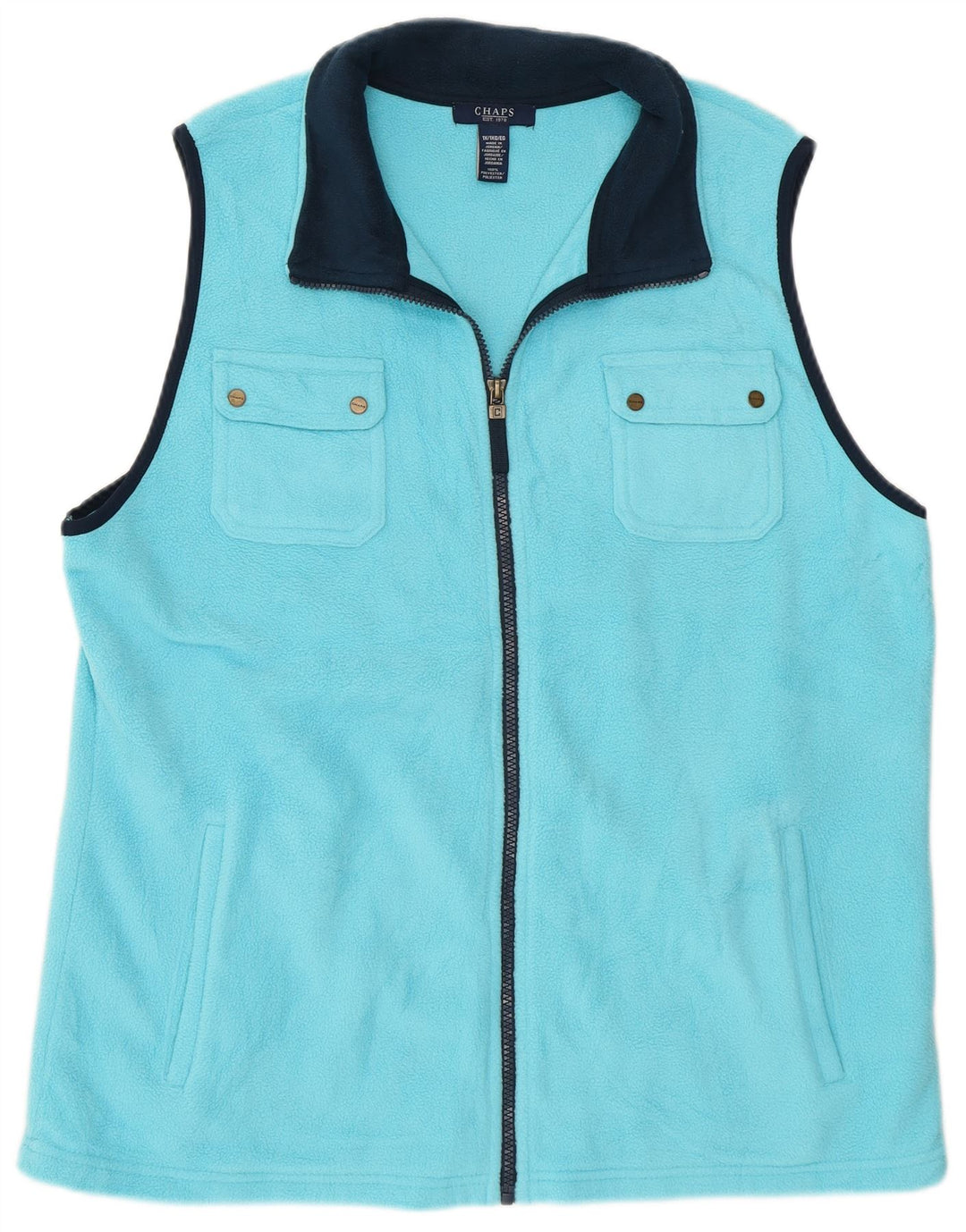 Gilet din fleece pentru femei Chaps UK 18 XL, poliester albastru