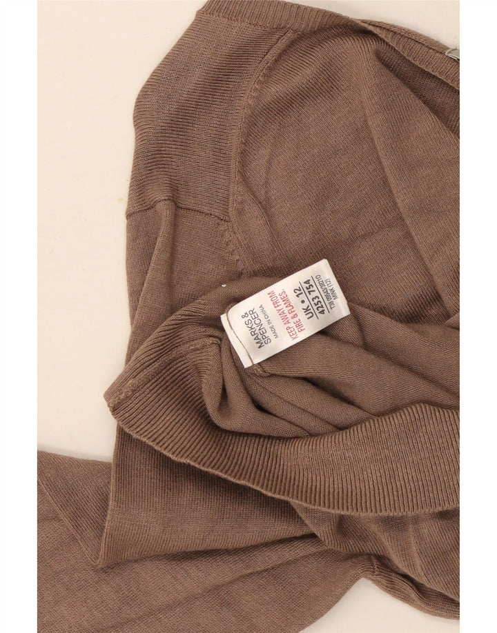 Pulover cu decolteu în V pentru femei Marks & Spencer UK 12, viscoză maro medie
