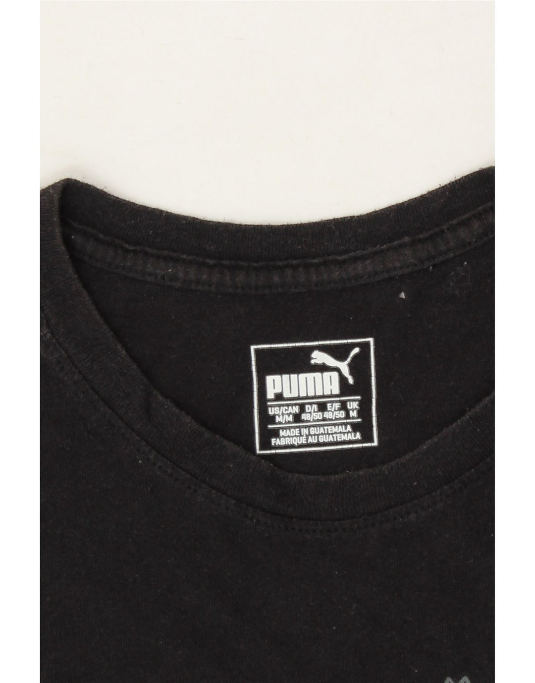 PUMA Mens Graphic T-Shirt Top Medium Black Cotton Vintage Puma and Second-Hand Puma from Messina Hembry 