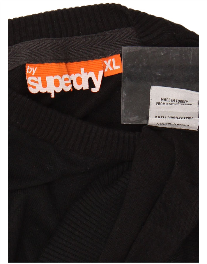 Pulover pentru bărbați SUPERDRY cu gât crew pulover XL bumbac negru