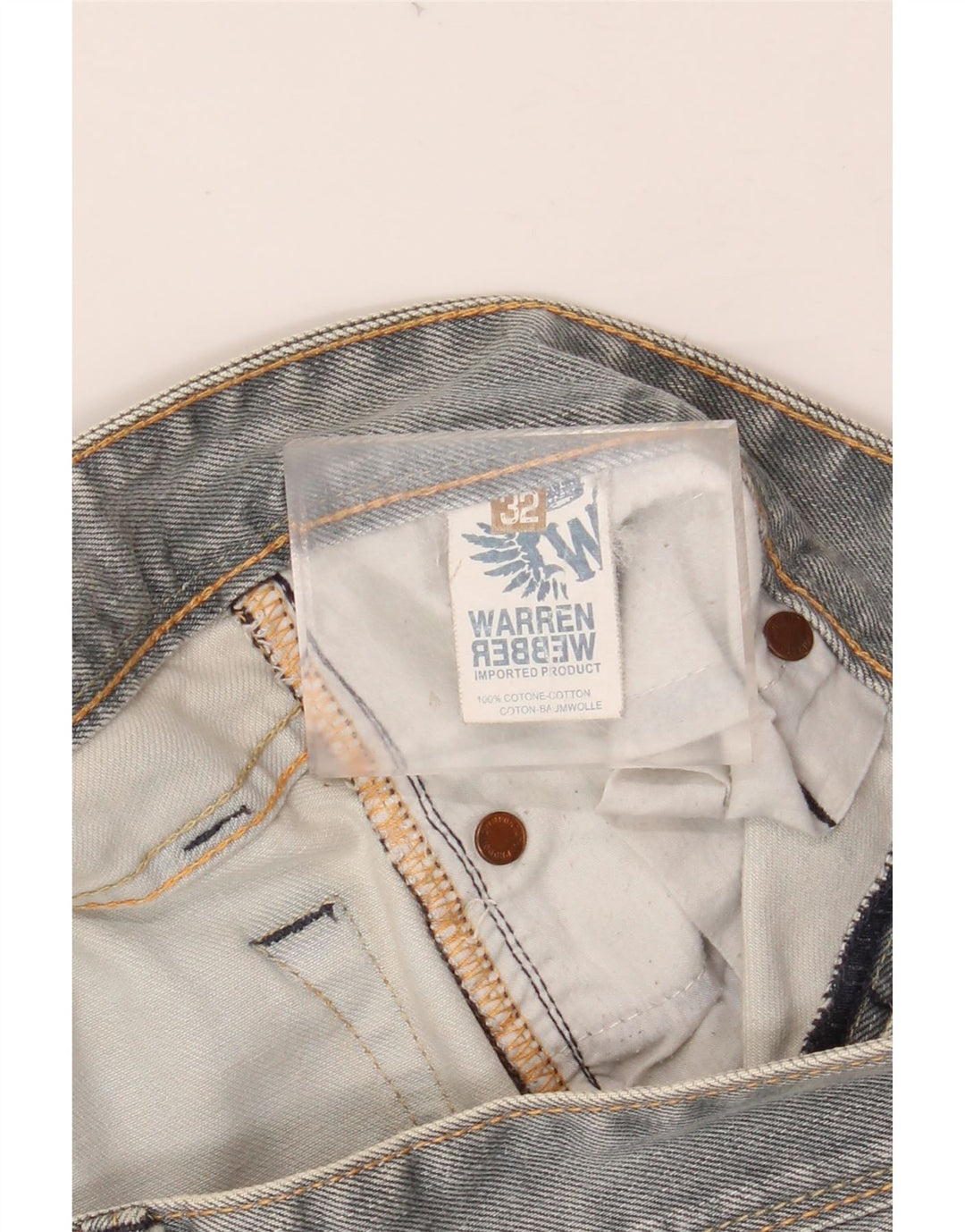 WARREN WEBBER Blugi drepti pentru bărbați W32 L35 bumbac gri