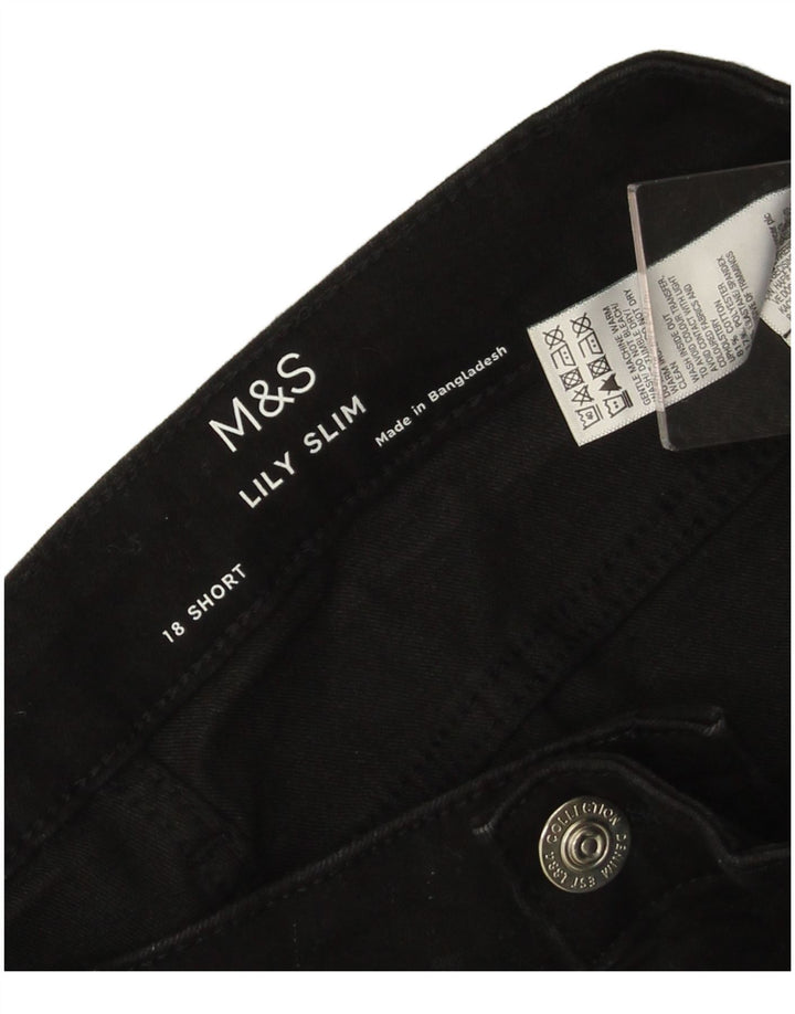 MARKS & SPENCER Blugi subțiri Lily pentru femei UK 18 XL W36 L26 bumbac negru