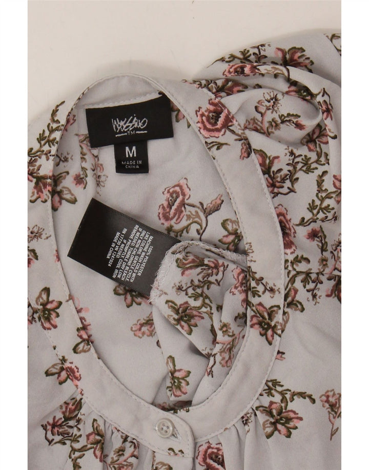MOSSIMO Womens Blouse Top UK 14 Medium Grey Floral Polyester Vintage Mossimo and Second-Hand Mossimo from Messina Hembry 