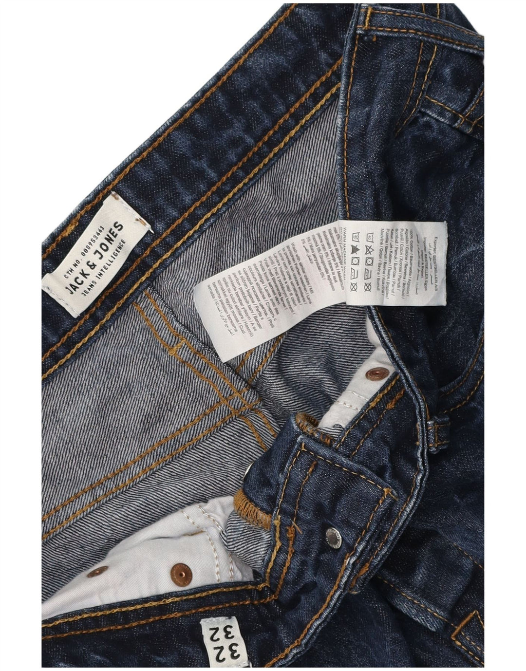 Blugi slim pentru bărbați Jack & Jones W32 L32 bumbac bleumarin