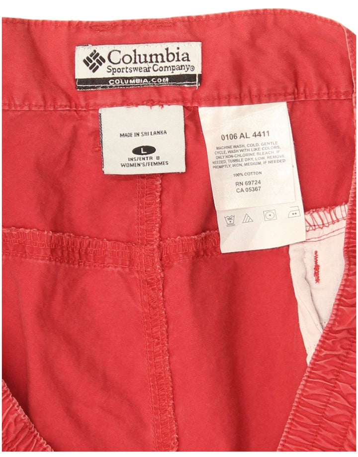 Pantaloni scurți cargo Columbia pentru femei, mari W36, bumbac roșu