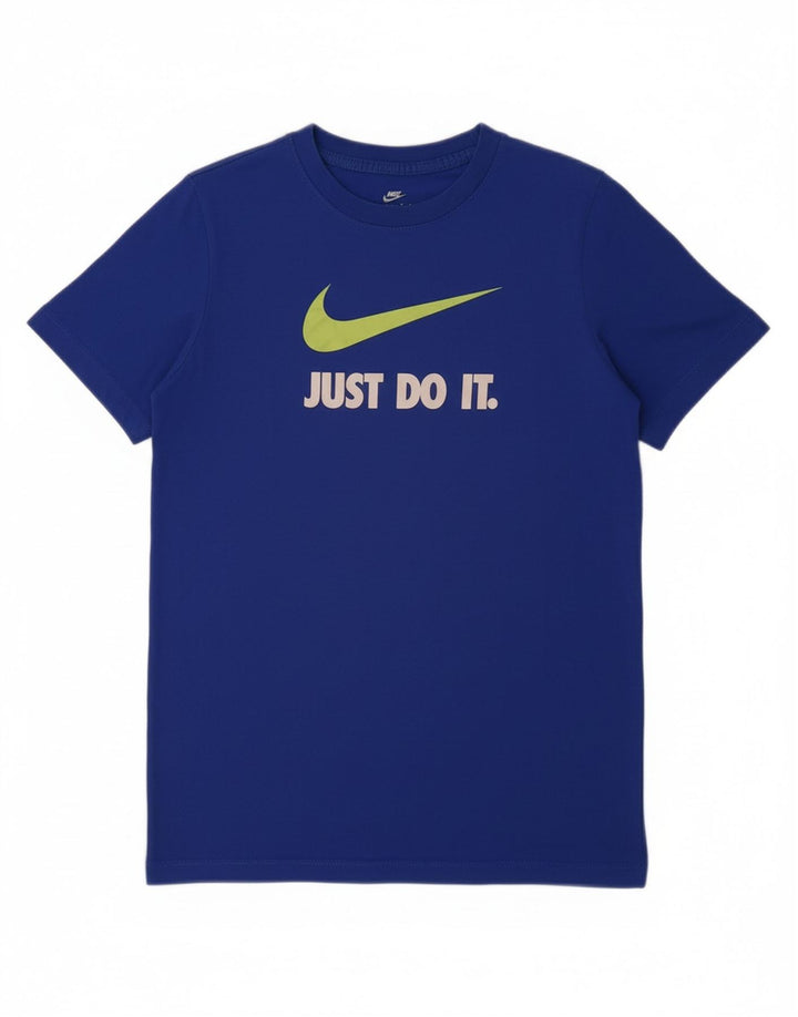 Tricou grafic pentru băieți NIKE Top 13-14 ani XL Bumbac albastru