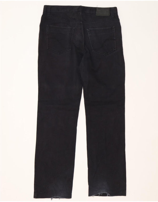 Jack & Jones Mens Straight Casual Trousers W34 L34 Black Cotton