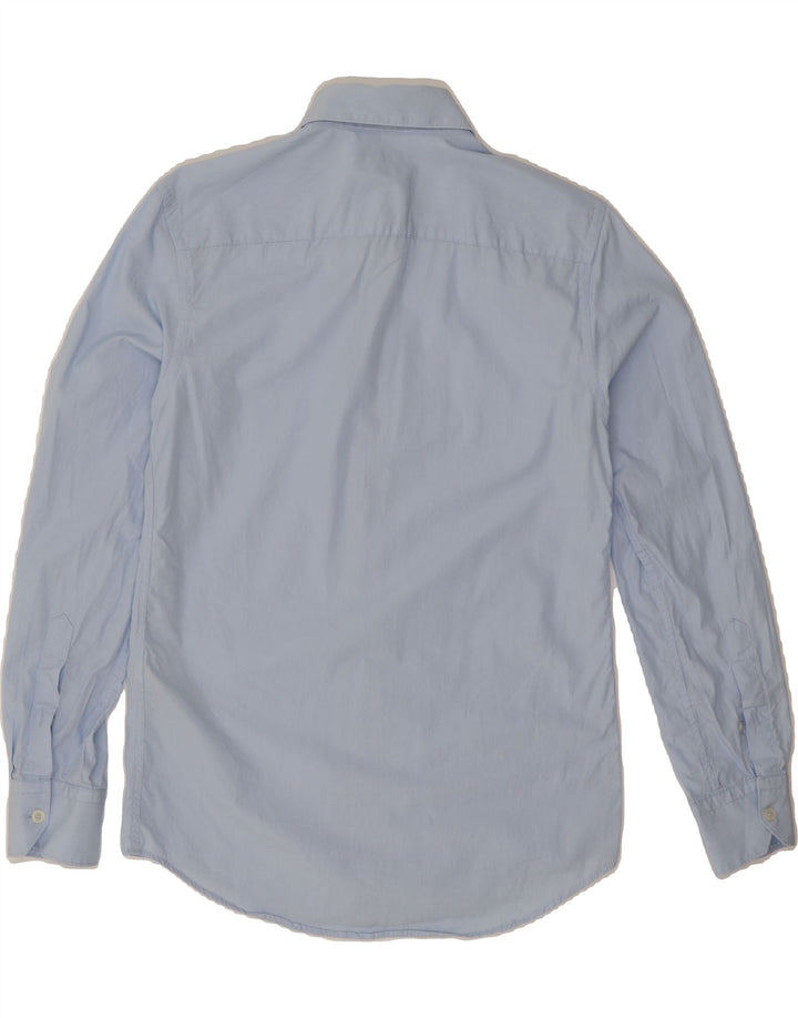 ZARA Mens Slim Fit Shirt Small Blue Cotton Vintage Zara and Second-Hand Zara from Messina Hembry 