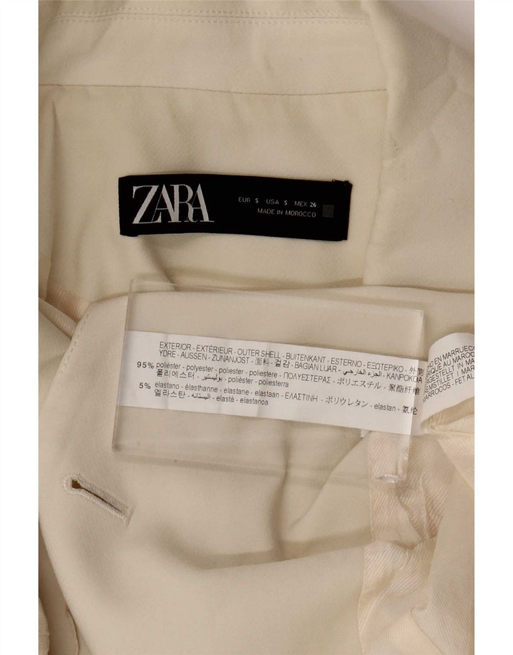 Vestă cu paragate pentru femei Zara UK 10 Poliester alb închis