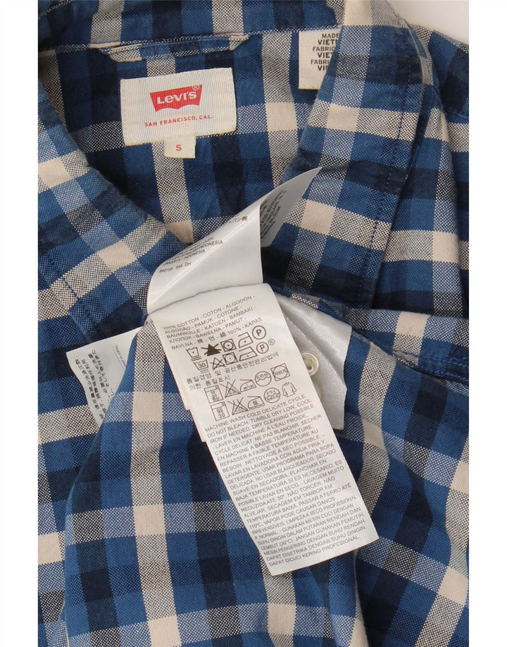 Cămașă Levi's pentru bărbați din bumbac cu carouri mici, albastre