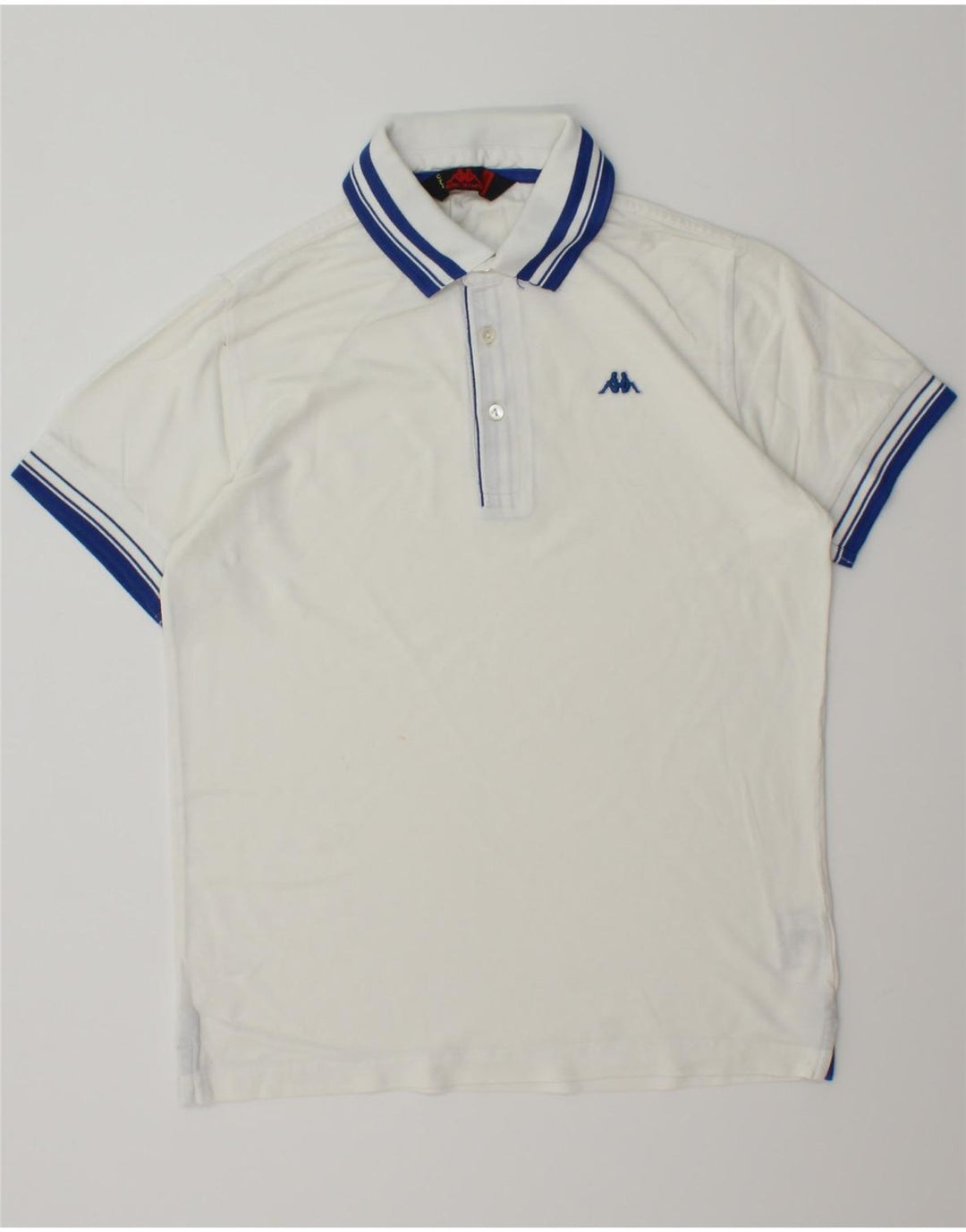 KAPPA Mens Polo Shirt Medium White Cotton Vintage Kappa and Second-Hand Kappa from Messina Hembry 