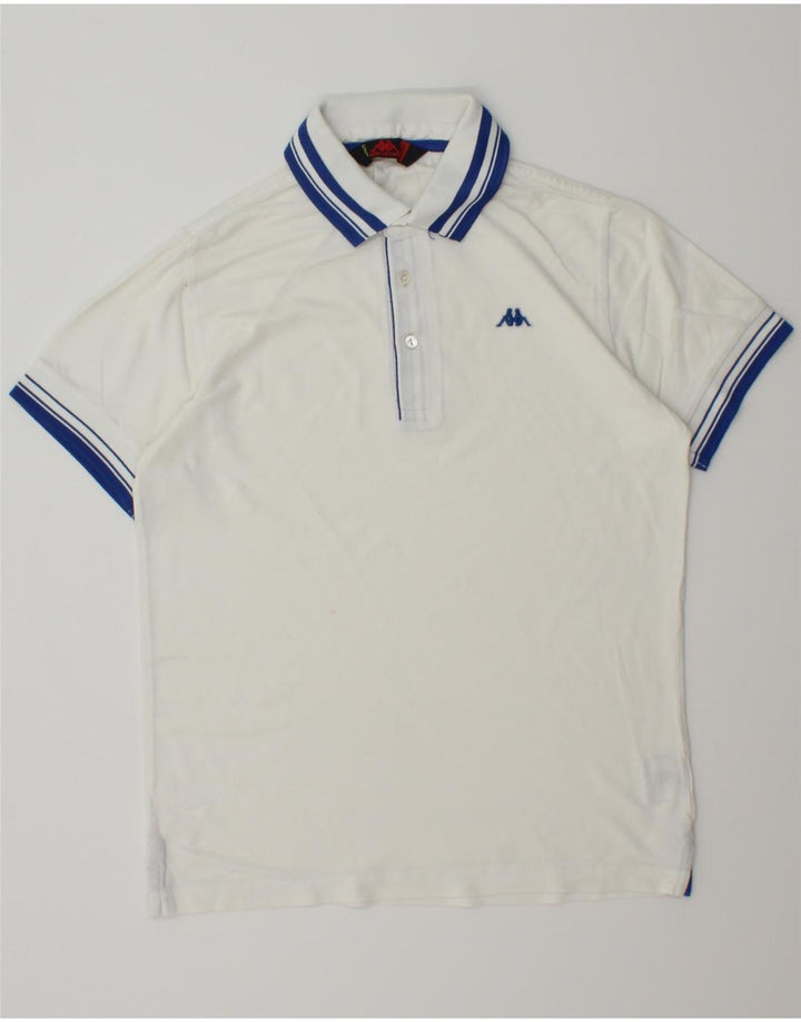 KAPPA Mens Polo Shirt Medium White Cotton Vintage Kappa and Second-Hand Kappa from Messina Hembry 
