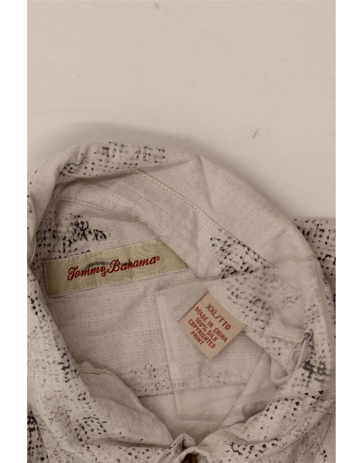TOMMY BAHAMA Cămașă cu mânecă scurtă pentru bărbați 2XL din mătase florală alb