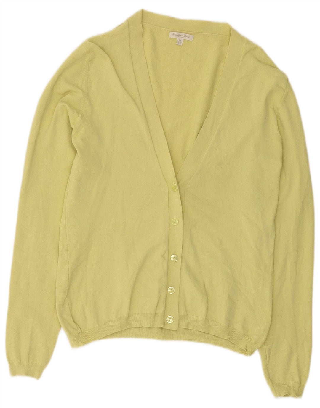 Pulover cardigan Massimo Dutti pentru femei UK 12 Viscoză galbenă medie