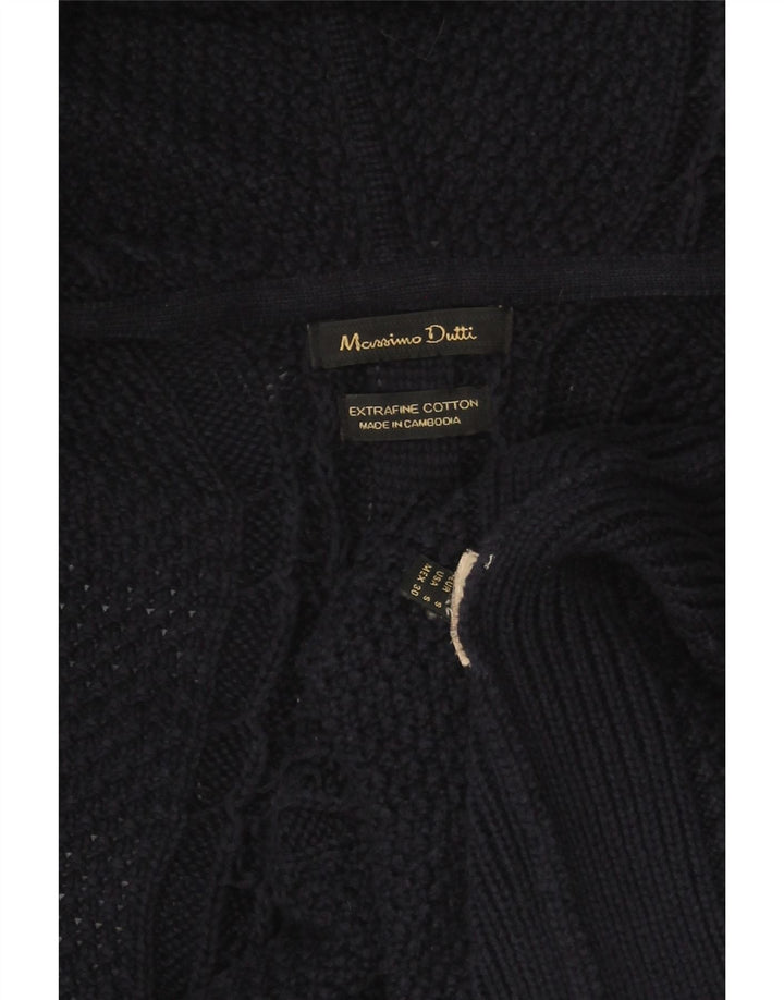 Pulover cardigan cu paragate MASSIMO DUTTI pentru femei UK 10 Mic bleumarin