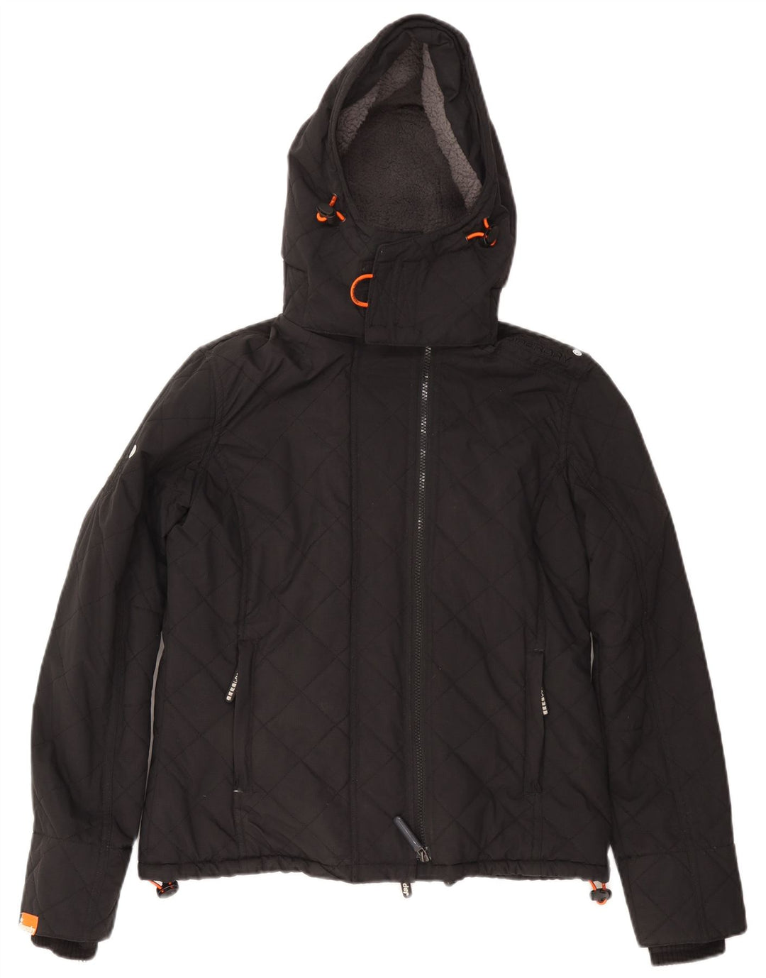 Jachetă Windbreaker cu glugă pentru femei SUPERDRY UK 14 Medium Black