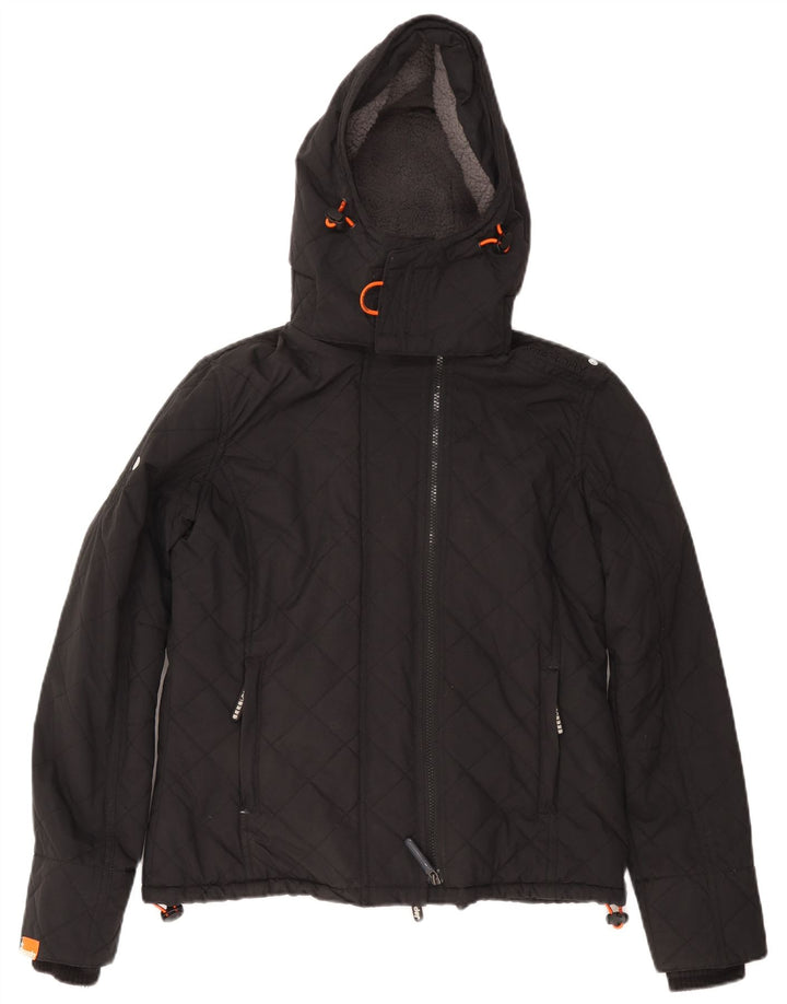Jachetă Windbreaker cu glugă pentru femei SUPERDRY UK 14 Medium Black