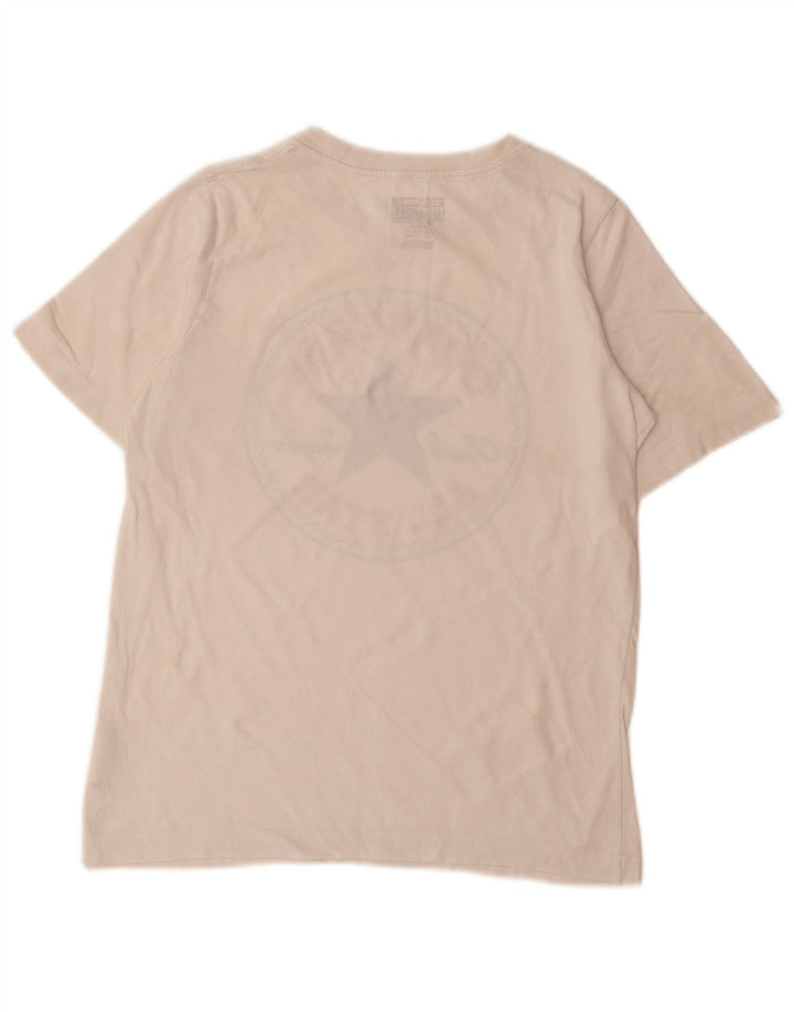 Tricou grafic CONVERSE pentru băieți Top 10-11 ani bumbac alb mediu