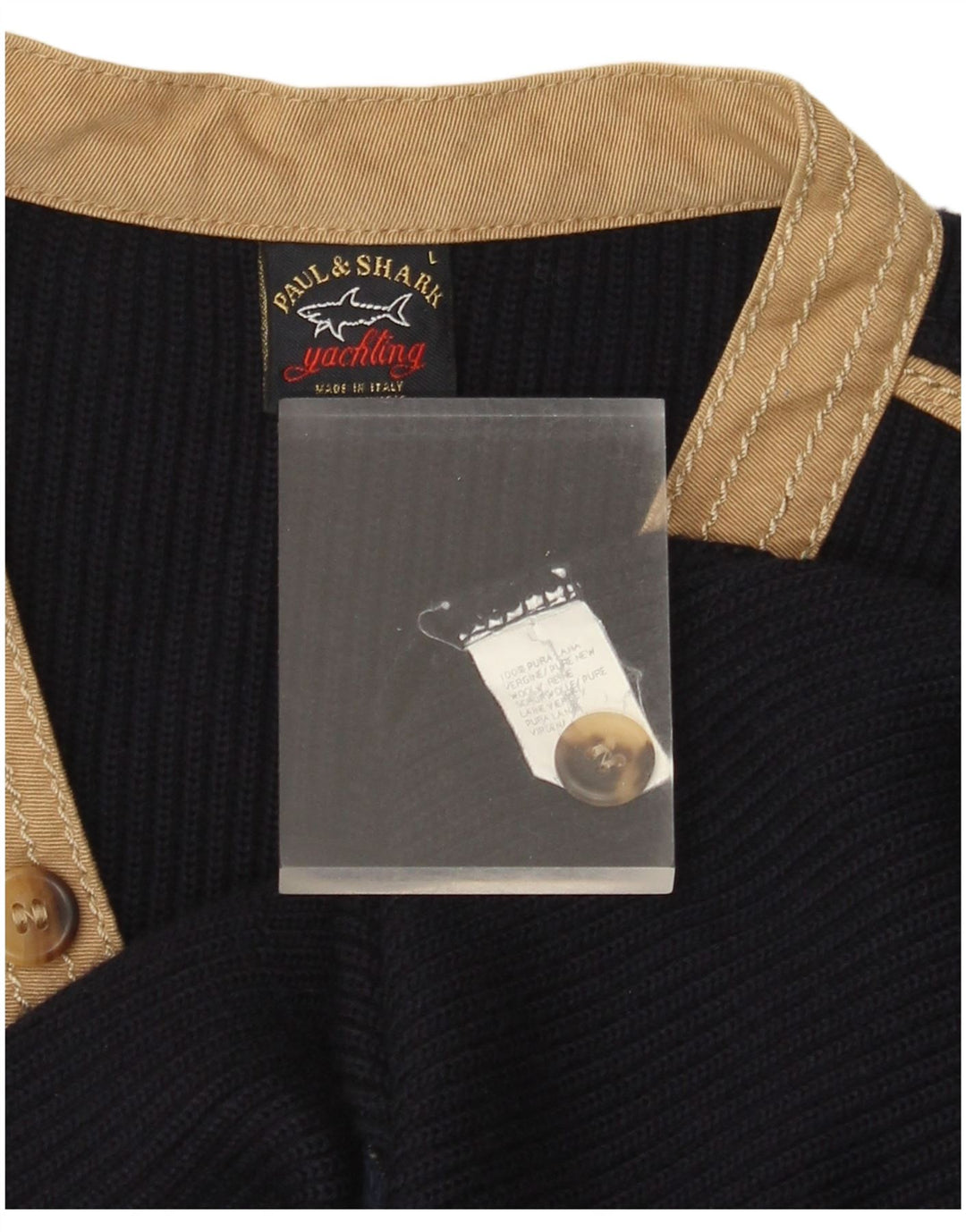 PAUL & SHARK Pulover cu decolteu în V pentru bărbați, mare, albastru, lână color bloc