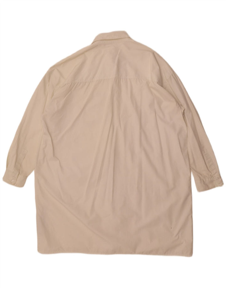 Rochie cămașă supradimensionată cu mânecă lungă pentru femei Levi's UK 14 Bumbac alb mediu