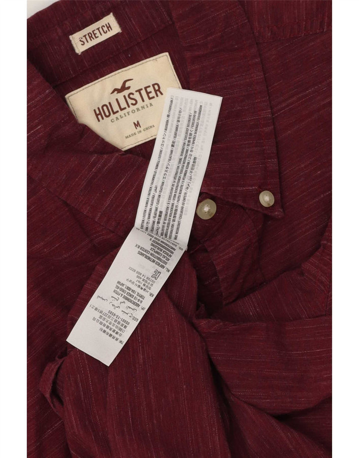 Cămașă Hollister pentru bărbați Stretch Bumbac Mediu Burgundy Flecked