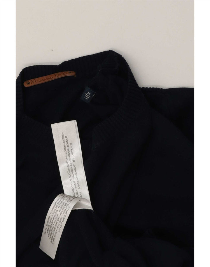 Pulover Massimo Dutti pentru bărbați, cu gât crew, bumbac mediu albastru bleumarin