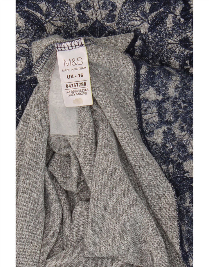 Marks & Spencer Top pentru femei cu mâneci 3/4 UK 16, mare, albastru, poliester floral