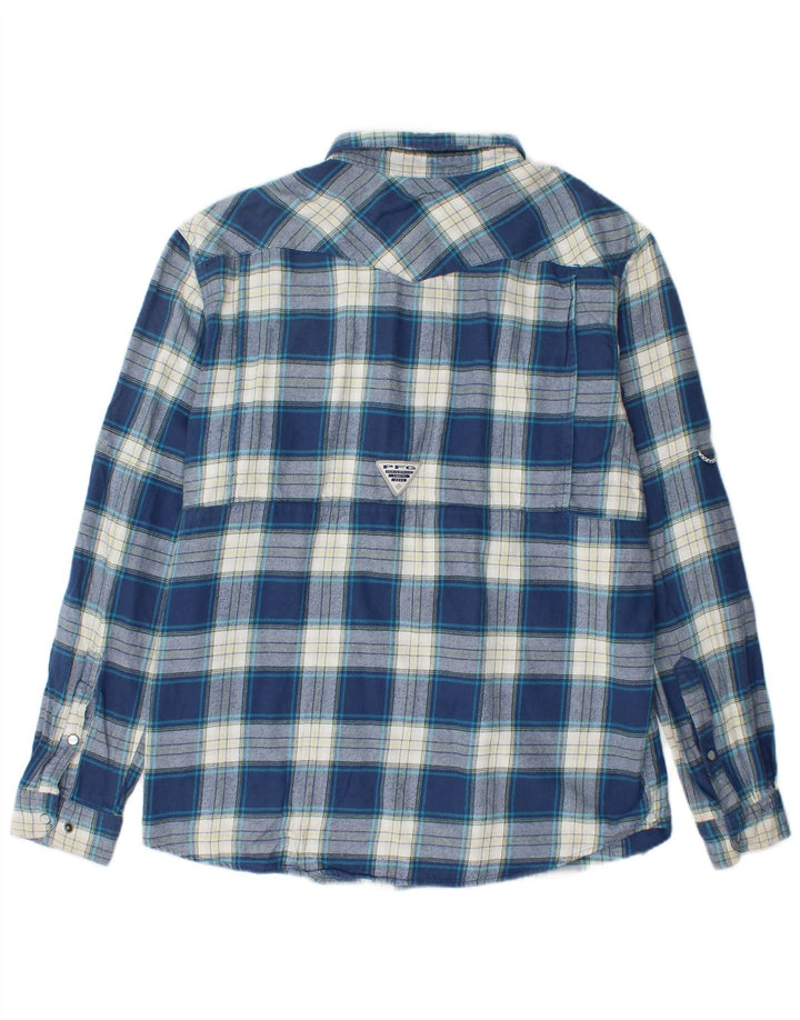 Cămașă Columbia pentru bărbați din flanel, mare, albastru, din bumbac