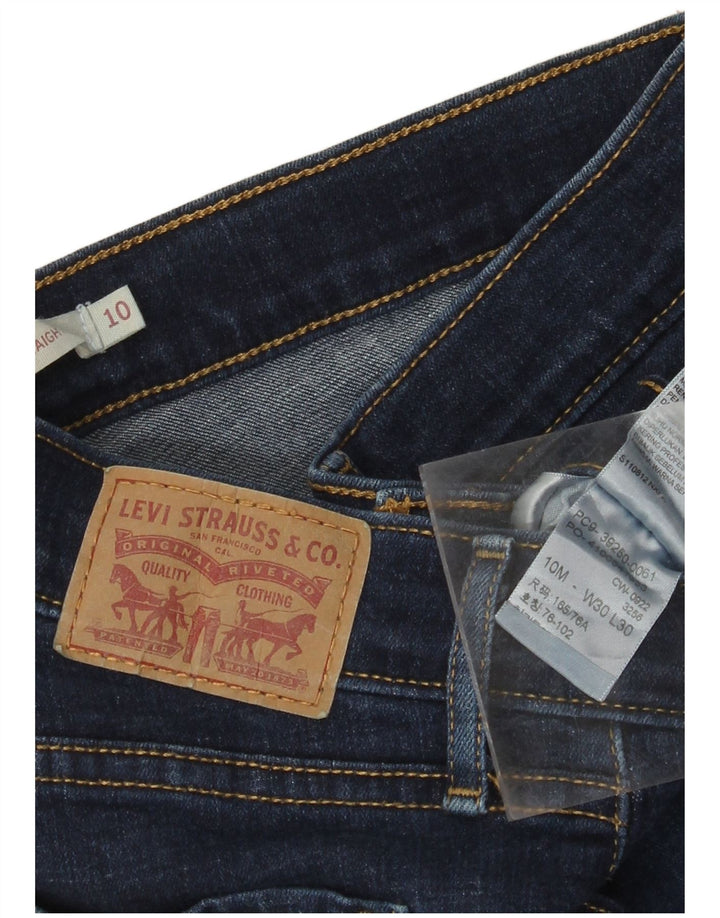 Blugi drepti clasici pentru femei LEVI'S US 10 Large W30 L30 Bumbac bleumarin