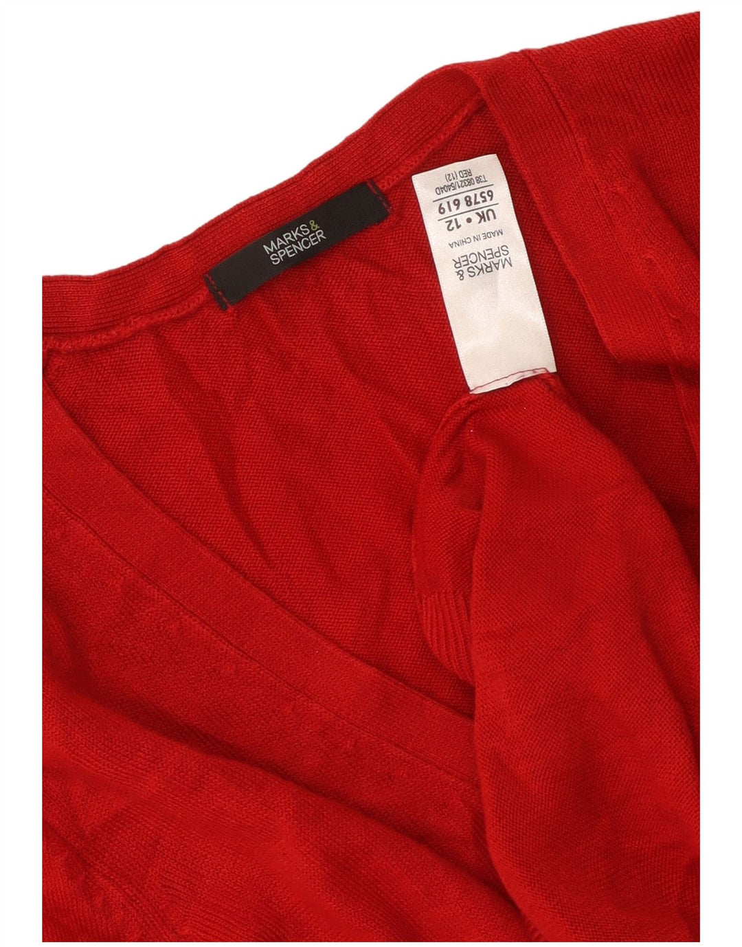 MARKS & SPENCER Pulover cardigan pentru femei UK 12 Medium Red Acrylic