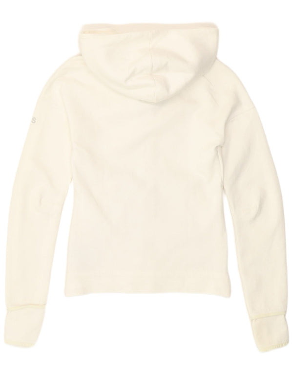 Pulover Adidas pentru femei cu fermoar, UK 4/6 XS, bumbac alb