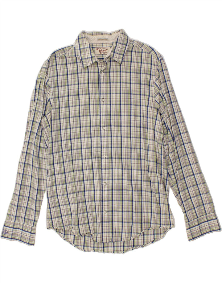 PENGUIN Mens Heritage Slim Fit Shirt Large Multicoloured Check Cotton Vintage Penguin and Second-Hand Penguin from Messina Hembry 