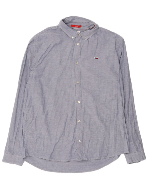Cămașă Slim Fit Tommy Hilfiger pentru bărbați, bumbac albastru 2XL
