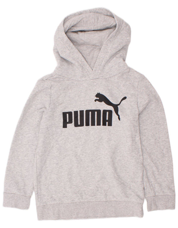 Pulover Puma pentru băieți cu capota grafică 5-6 ani XS bumbac gri