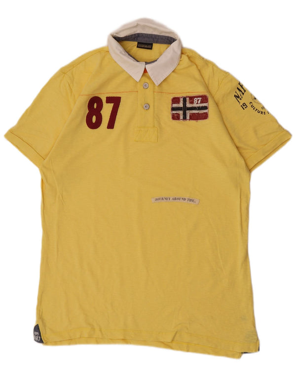 Tricou Polo Graphic Rugby Napapijri pentru bărbați, XL, galben Colorblock