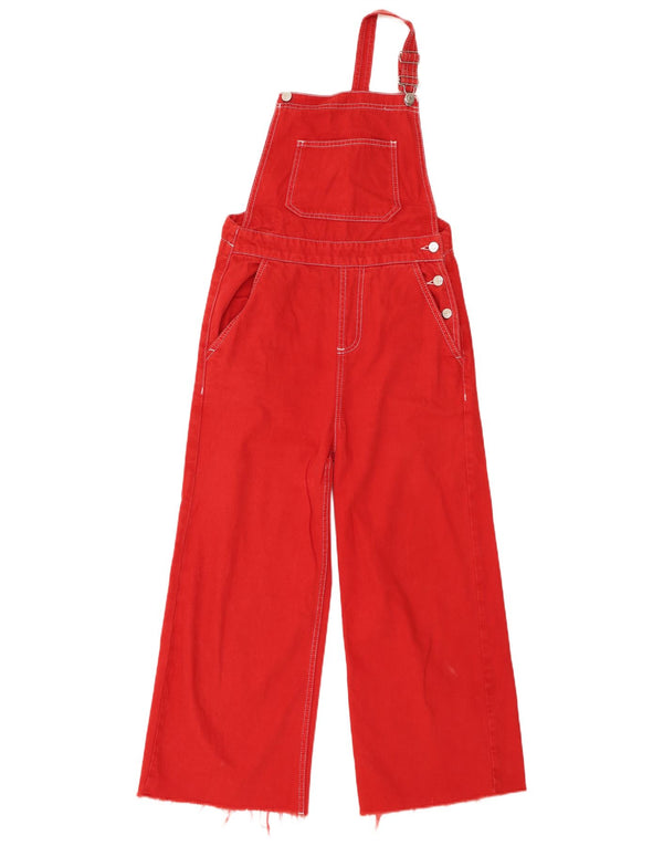 Topshop Pantaloni crop pentru femei UK 8 Small W26 L24 Bumbac roșu