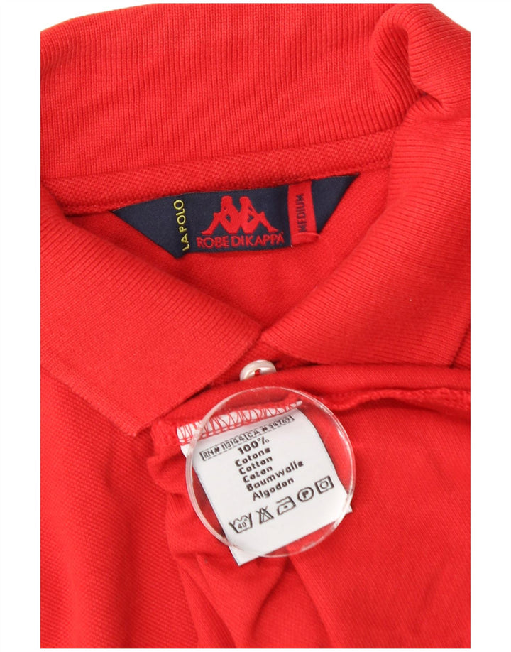 Cămașă polo cu mânecă lungă pentru bărbați Kappa, bumbac roșu mediu