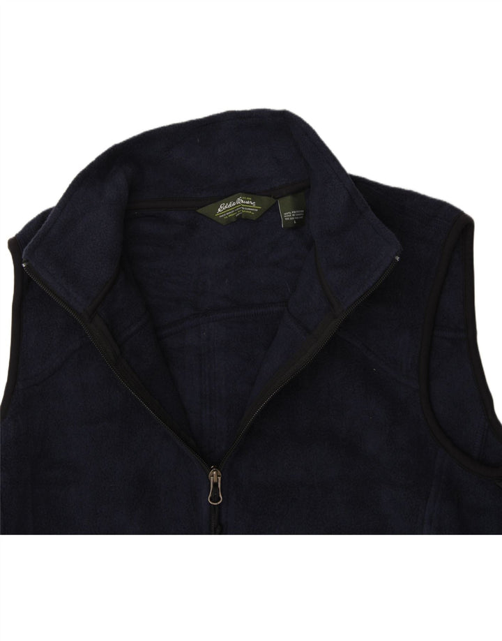 EDDIE BAUER Womens Fleece Gilet UK 16 Large Navy Blue Polyester Vintage Eddie Bauer and Second-Hand Eddie Bauer from Messina Hembry 