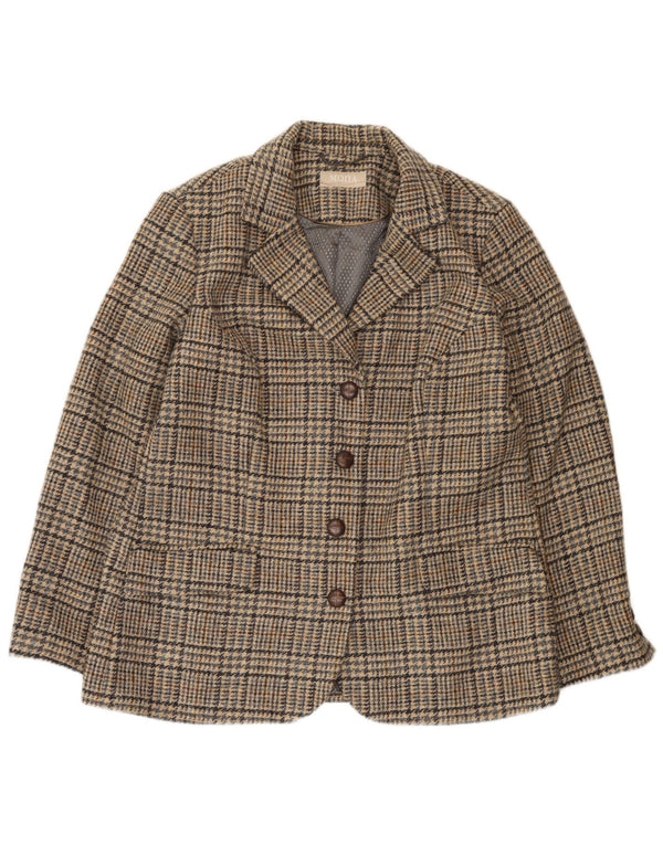 Jachetă Blazer pentru femei Mona, cu 4 nasturi, UK 14, mare, maro, picioare de găină